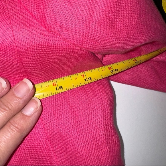 Kim Rogers Linen Jacket Pink Ruffle Trim Cropped Sz S - Picture 10 of 15
